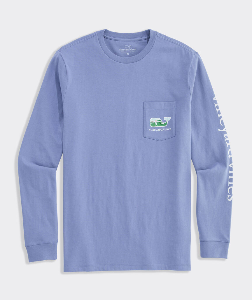 Golfers Whale Long-Sleeve Pocket Tee