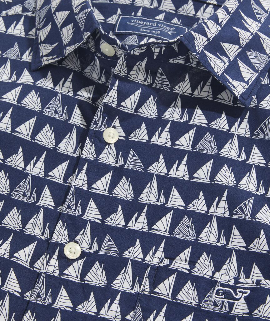 Cotton Short-Sleeve Boat Parade Shirt
