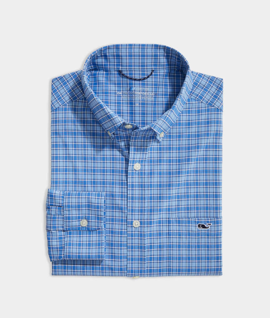 Big & Tall Check On-The-Go Shirt in Performance Nylon
