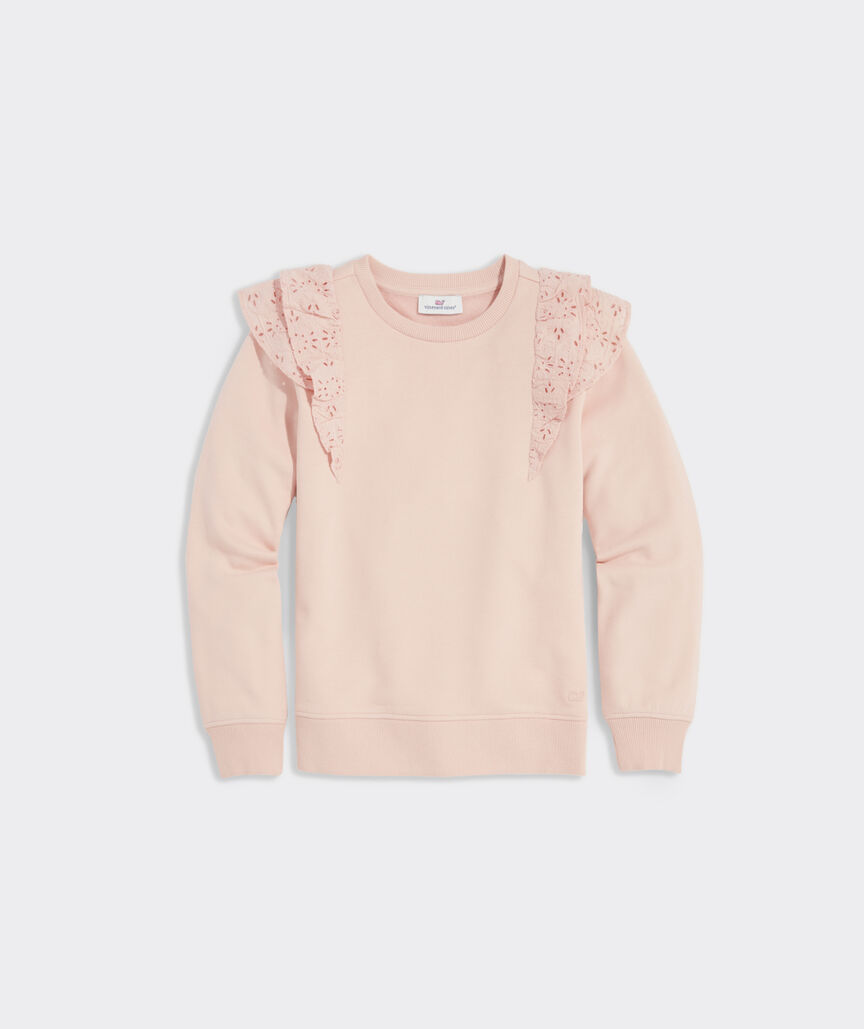 Girls' Eyelet-Sleeve Sweatshirt