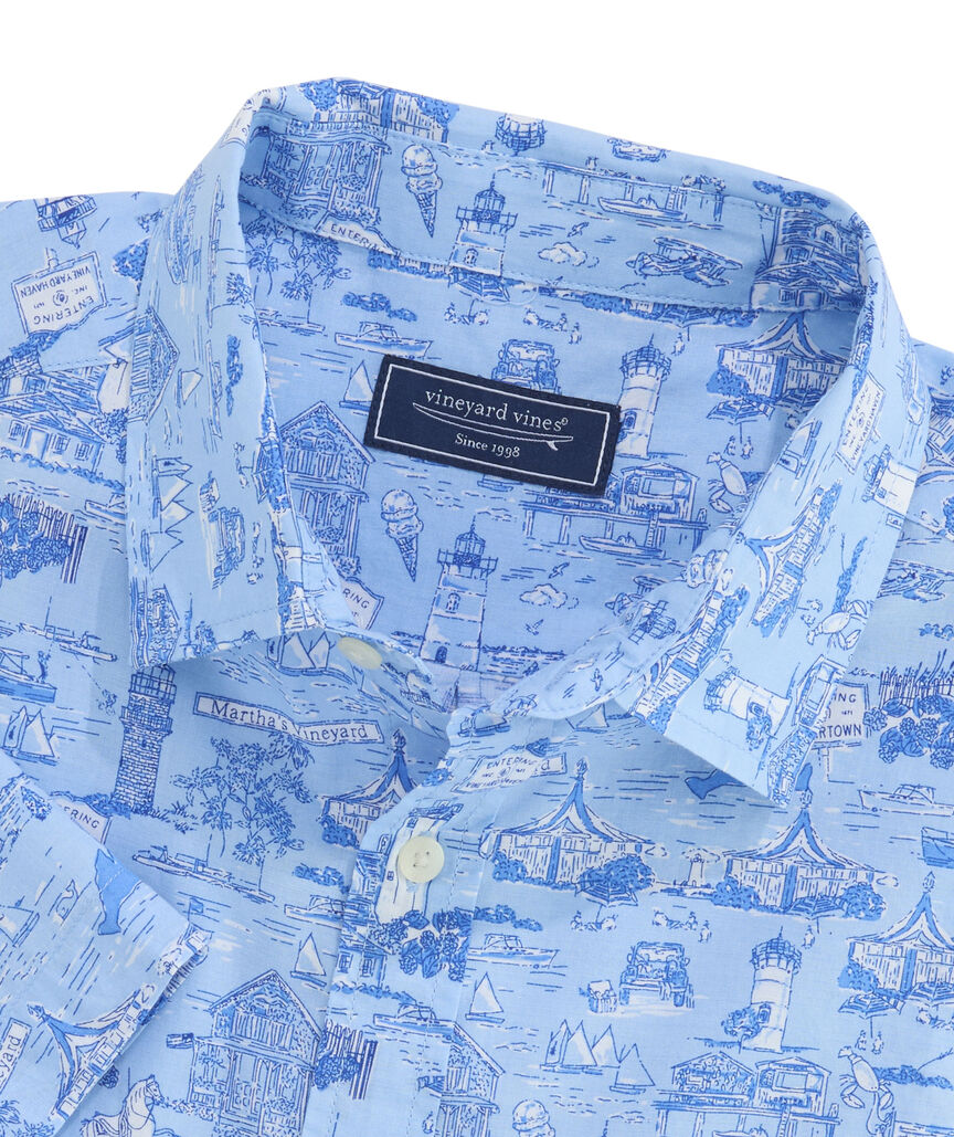 OUTLET Martha's Vineyard Scenic Cotton Short-Sleeve Shirt