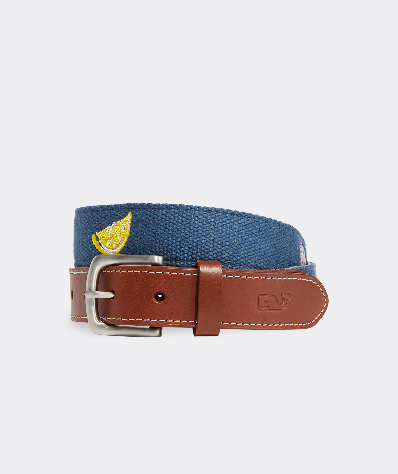 Oyster Embroidered Canvas Club Belt