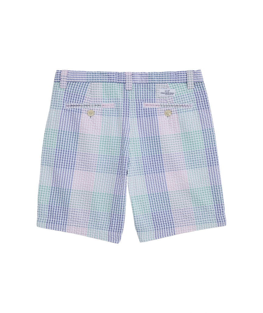 OUTLET Boys' Seersucker Plaid Breaker Shorts