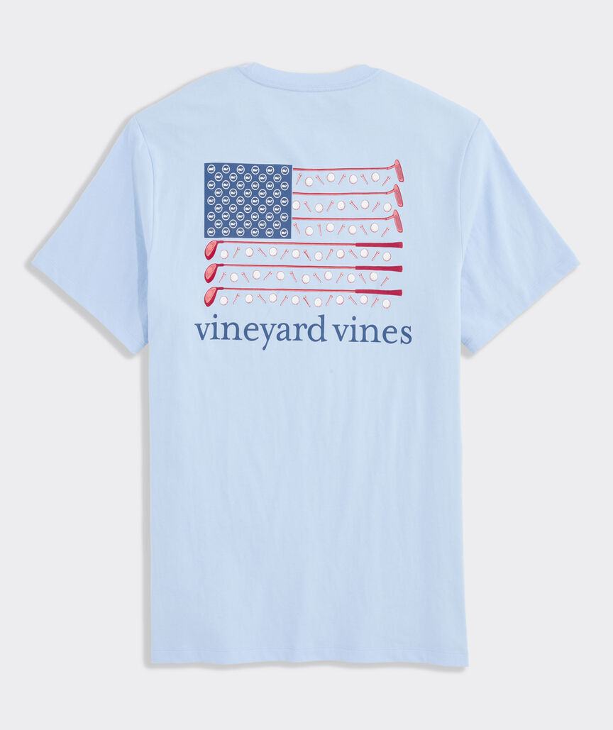 Americana Golf Clubs Flag Short-Sleeve Pocket Tee