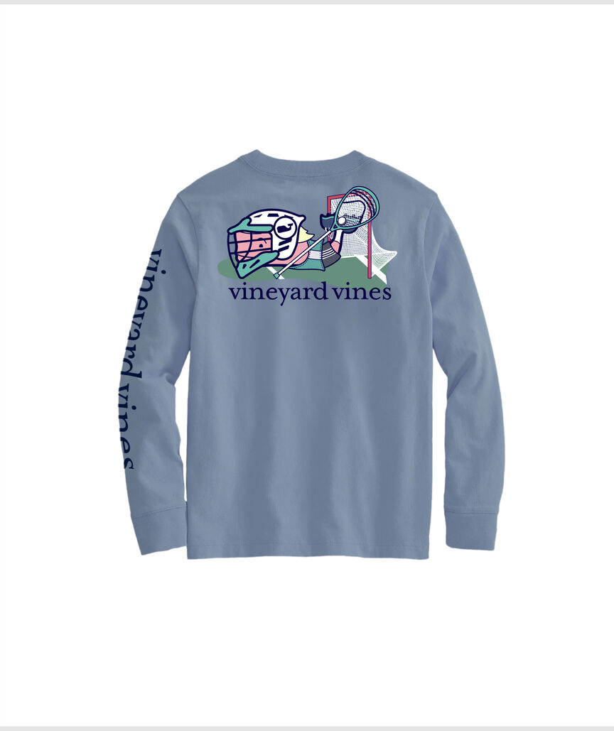 OUTLET Boys' Lacrosse Goalie Whale Long-Sleeve Pocket Tee