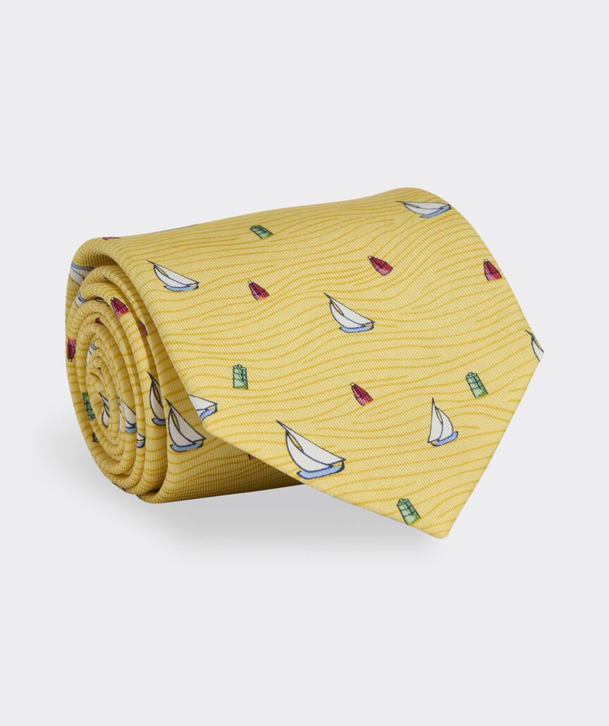 Sailboat Waves Silk Tie