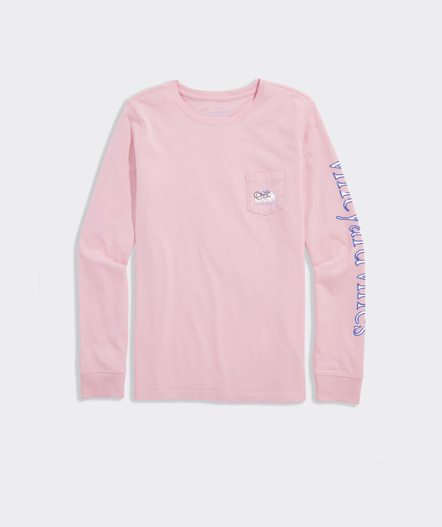 Women's Snow Beach Sled Dog Long-Sleeve Pocket Tee