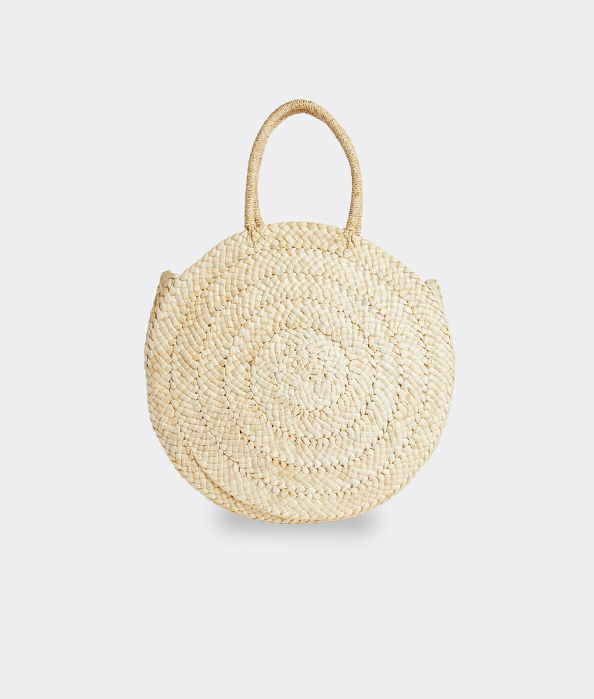 Shop Printed Palm Straw Circle Tote Bag at vineyard vines