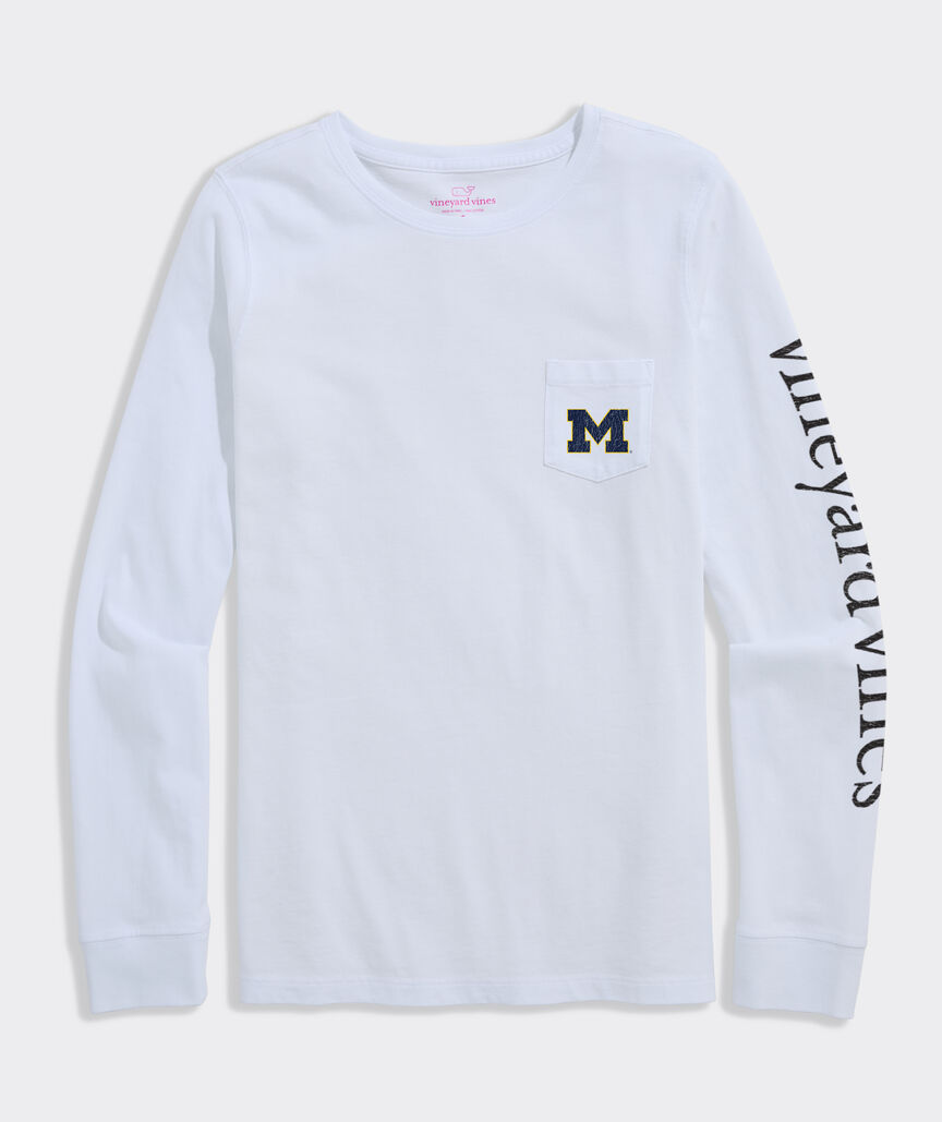Women's University of Michigan Long-Sleeve Stadium View Pocket Tee