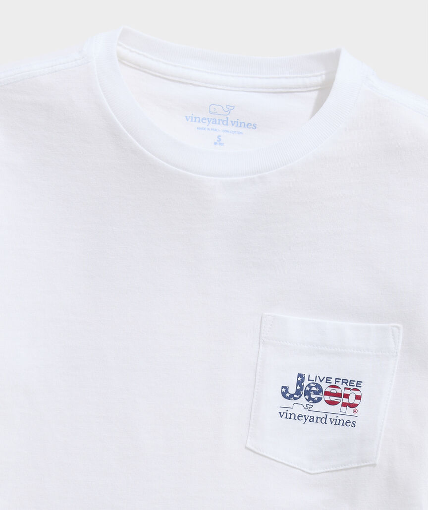 Jeep Collection Boys' Live Free Short-Sleeve Pocket Tee