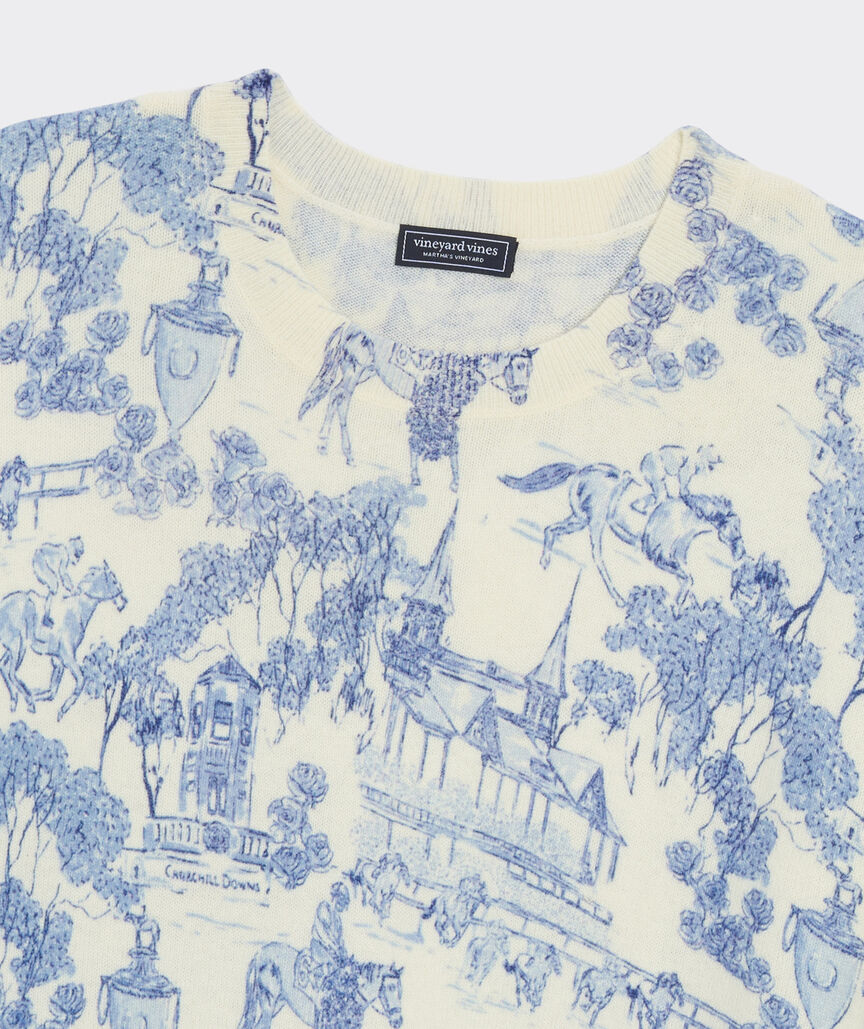 Kentucky Derby Women's Printed Wool Cashmere Sweater