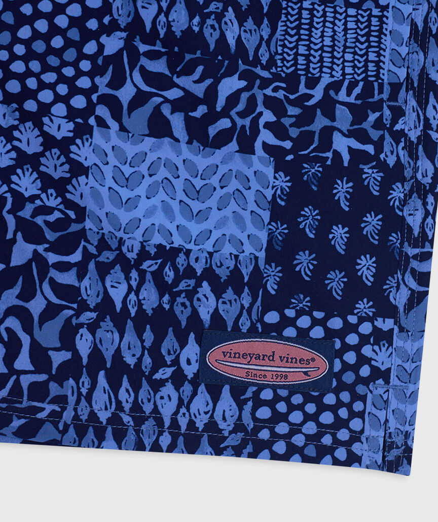 OUTLET 5 Inch Painted Patchwork Chappy Swim Trunks