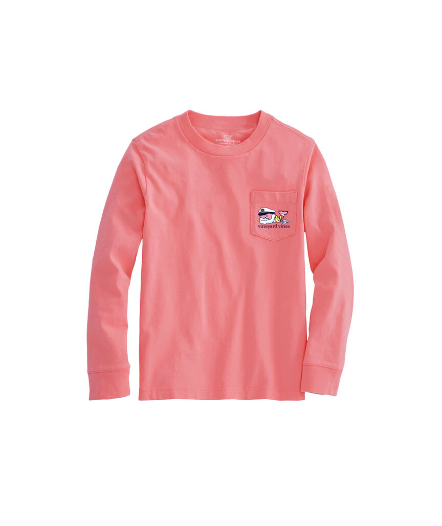 OUTLET Boys' New England Santa Long-Sleeve Pocket Tee