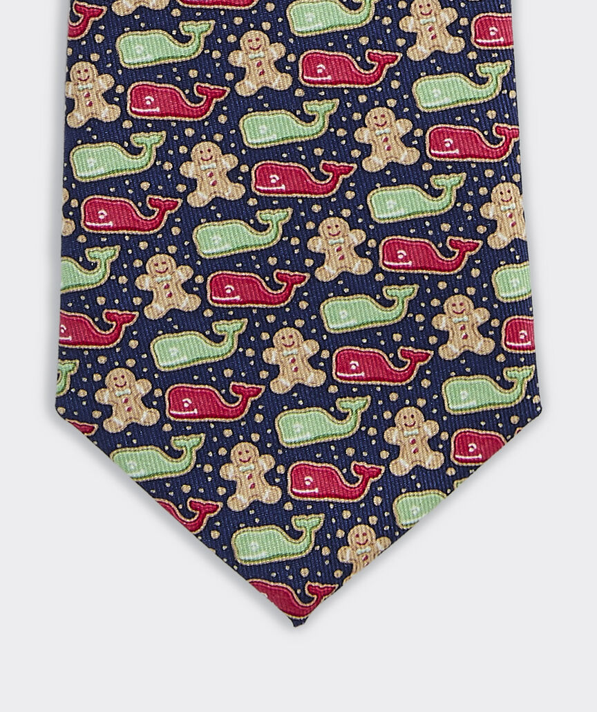 Boys' Gingerbread Whale Silk Tie