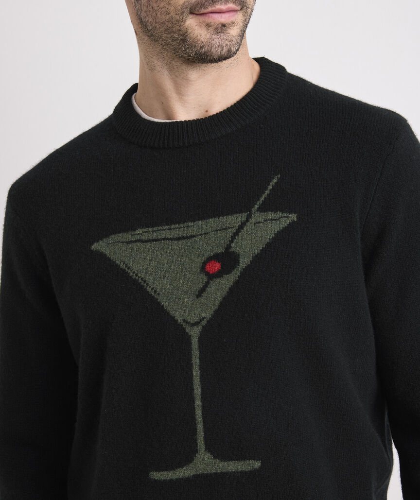 Merino Wool Martini Crewneck Sweater