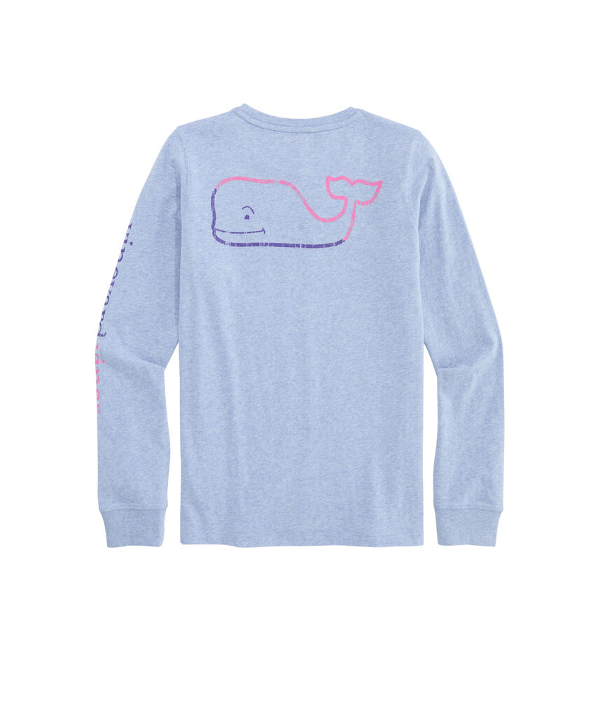 OUTLET Women's Vintage Burgee Whale Long-Sleeve Pocket Tee