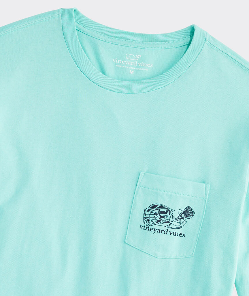 Lacrosse Player Outline Long-Sleeve Pocket Tee