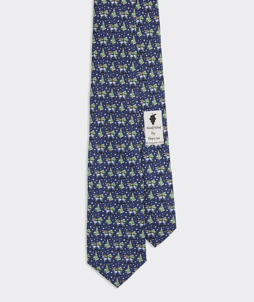 Boys' Dog & Tree Silk Tie