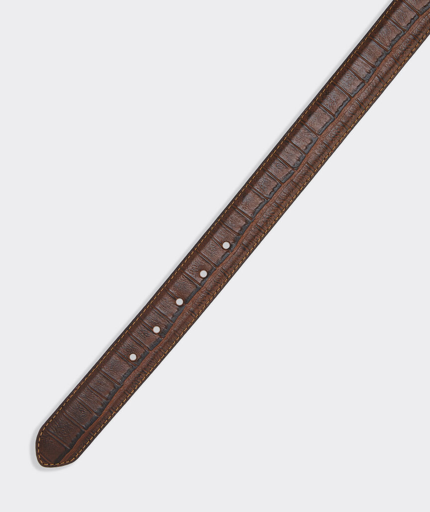 Embossed Crocodile Pattern Leather Belt