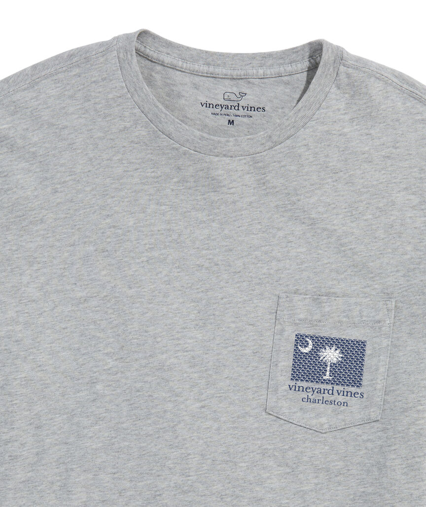OUTLET Charleston South Carolina Flag Palm & Crescent Short-Sleeve Pocket Tee