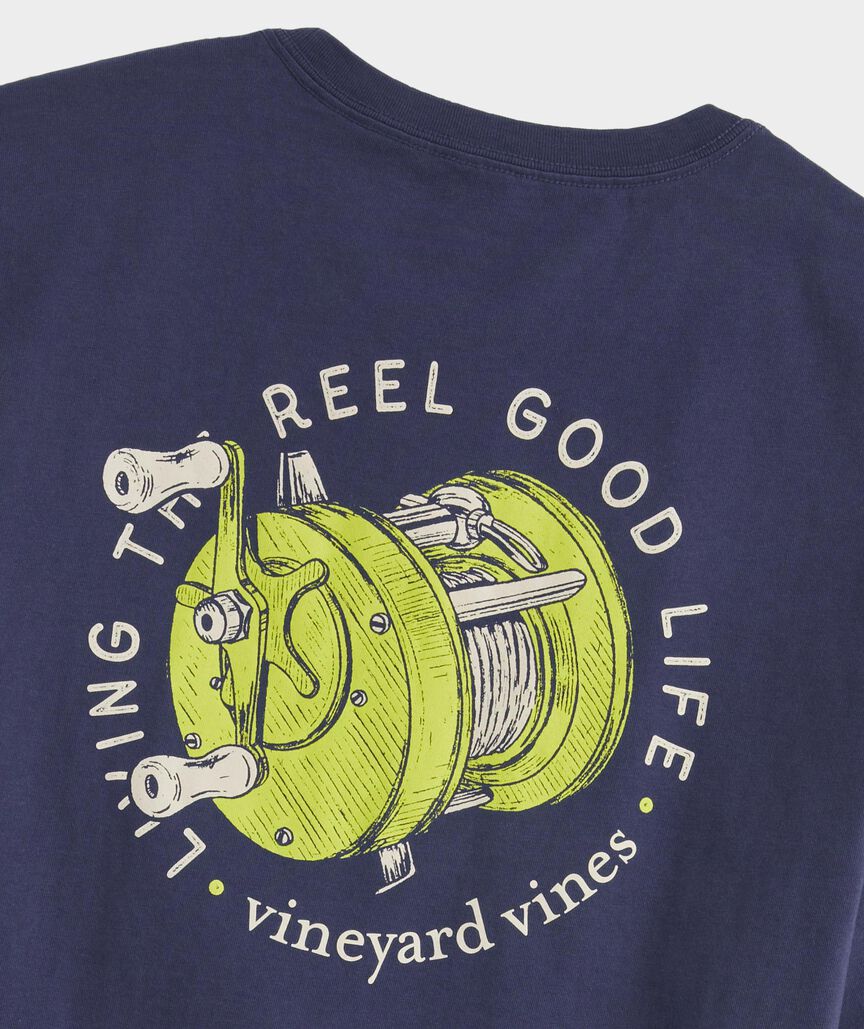 Vineyard Vines Fishing Reel Short-Sleeve Tee (Blue Blazer) (Size: XL)