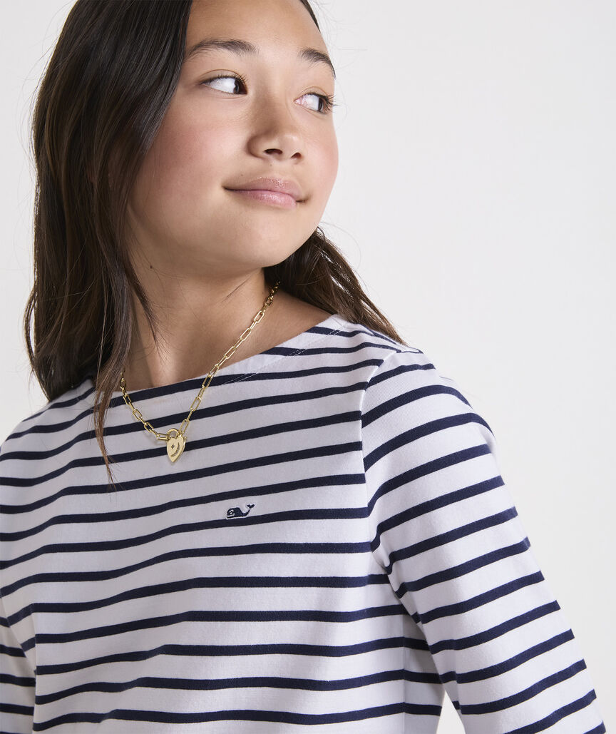 Girls Jersey Boatneck Long-Sleeve Tee