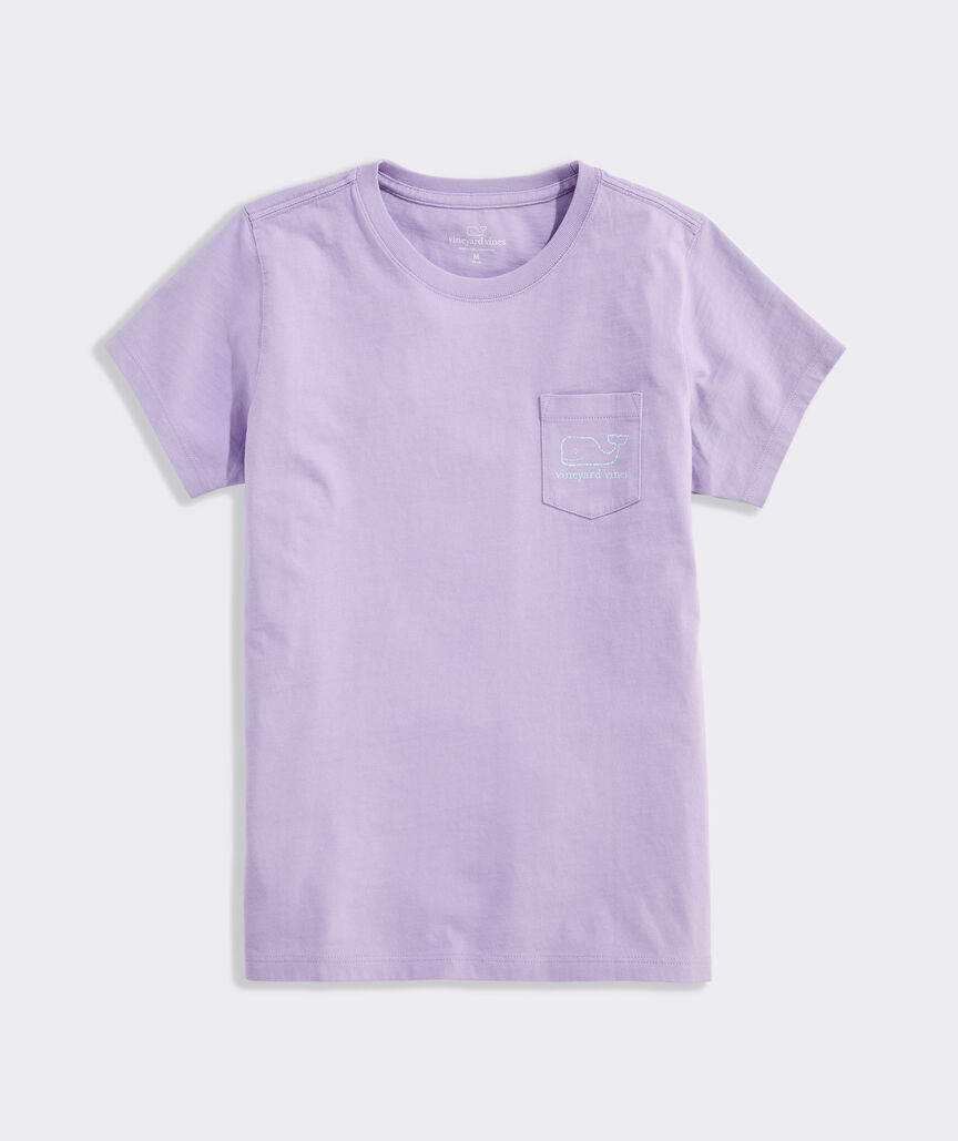 Girls' Garment-Dyed Vintage Whale Short-Sleeve Pocket Tee
