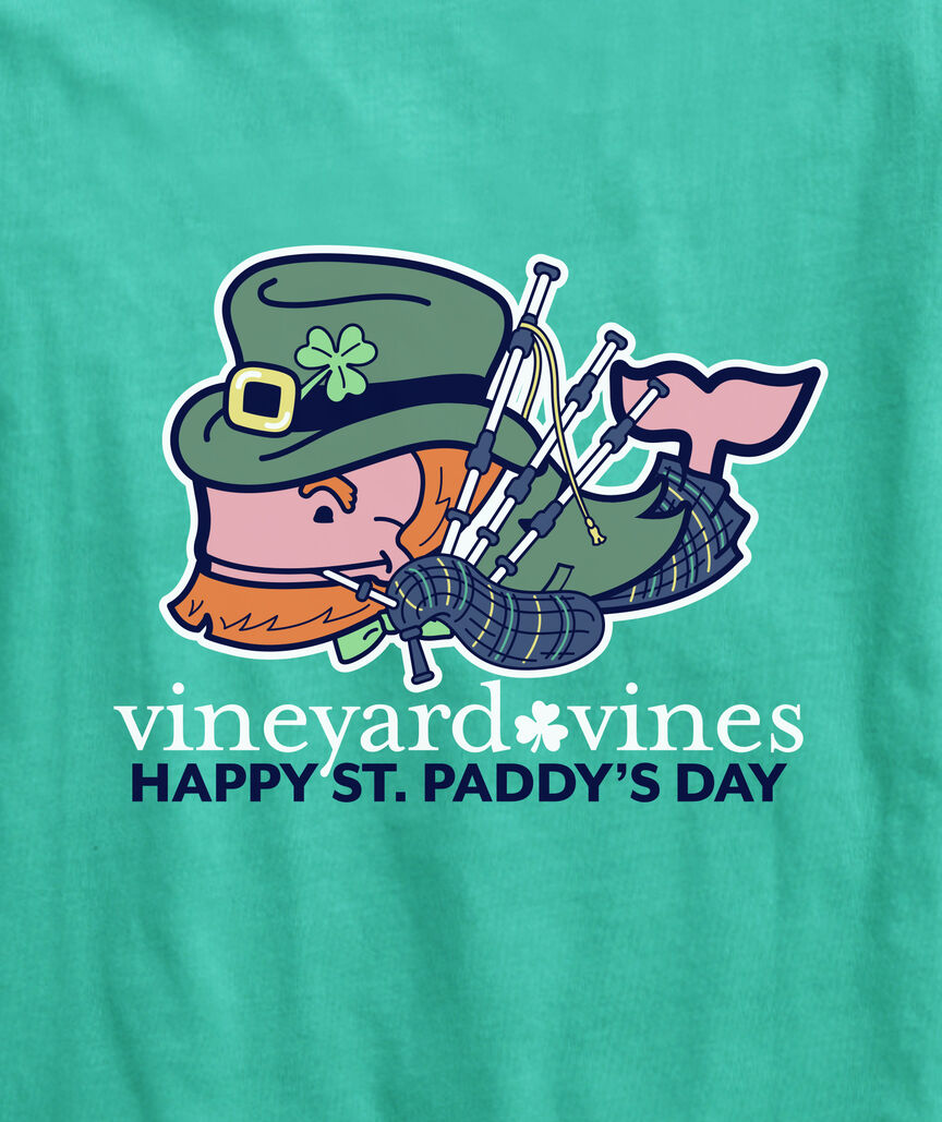 OUTLET St. Paddy's Bagpiper Whale Long-Sleeve Pocket Tee