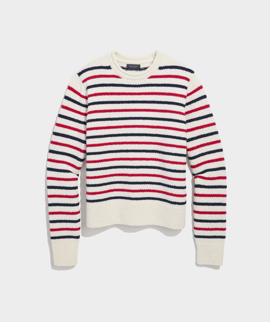 Cotton Stripe Crewneck Sweater