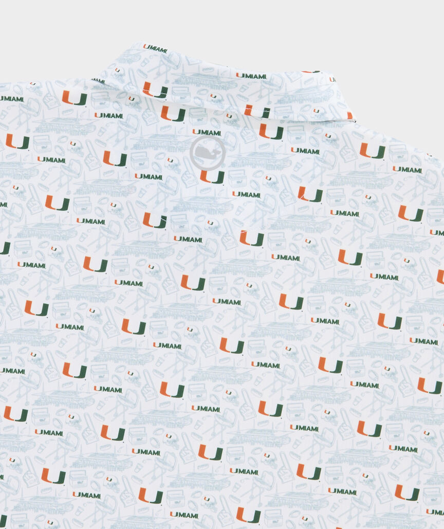 University of Miami Performance Printed Sankaty Polo