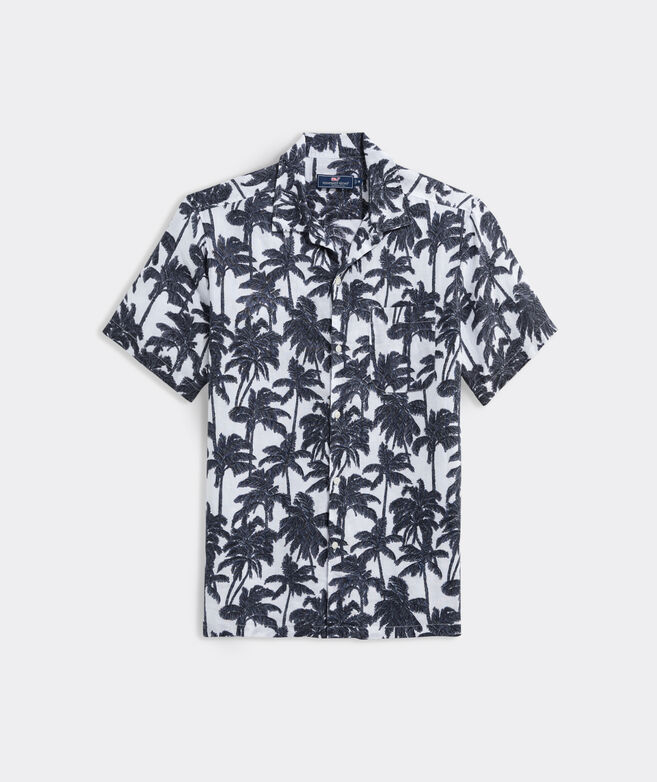 Linen Short-Sleeve Bahia Palm Cabana Shirt