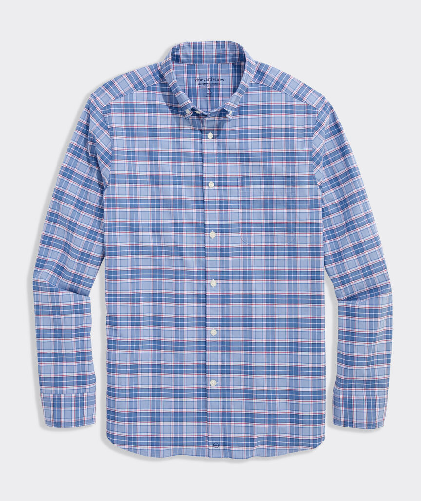 Plumeria Plaid Performance Cotton Shirt