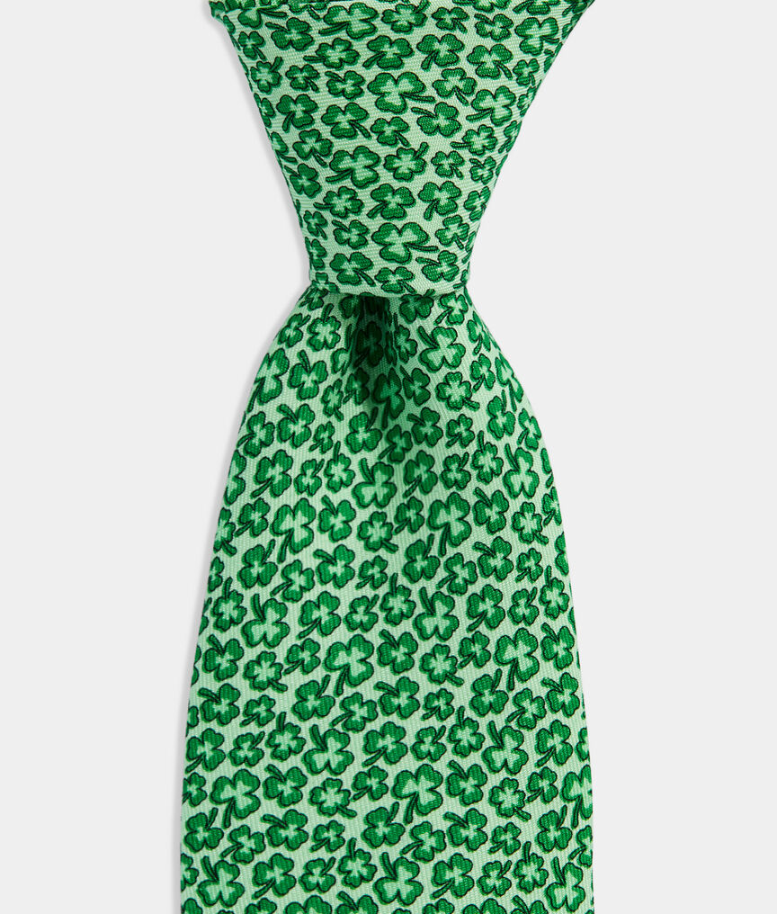 Boys' Scattered Clovers Printed Tie