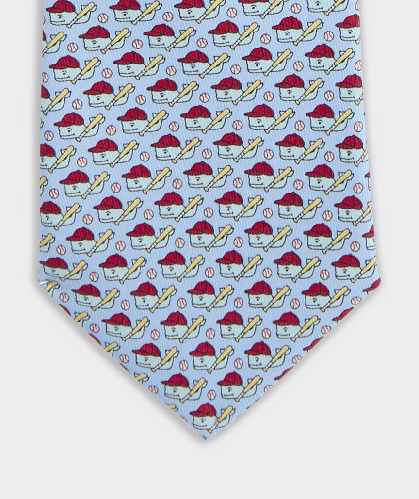 Boys' Baseball Player Whale Silk Tie