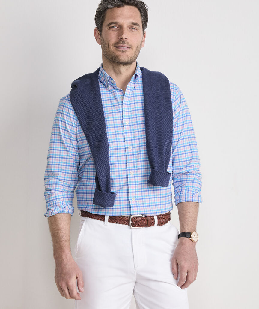 Road Town Tattersall Performance Cotton Shirt