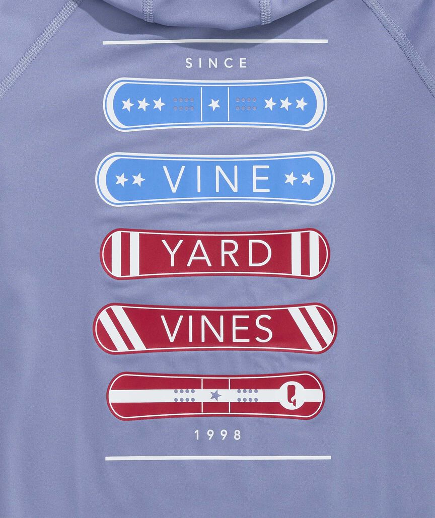 Boys' Performance USA Snowboard Stack Long-Sleeve Harbor Sun Tee