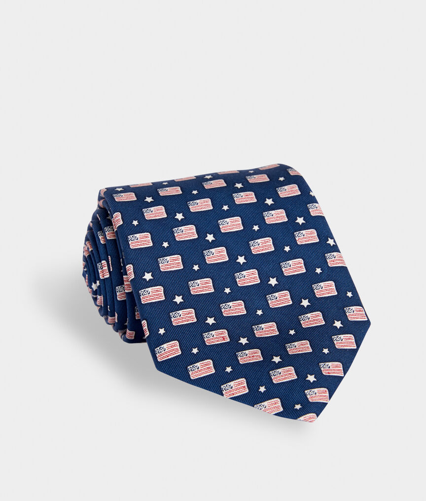 Flags & Stars Silk Tie