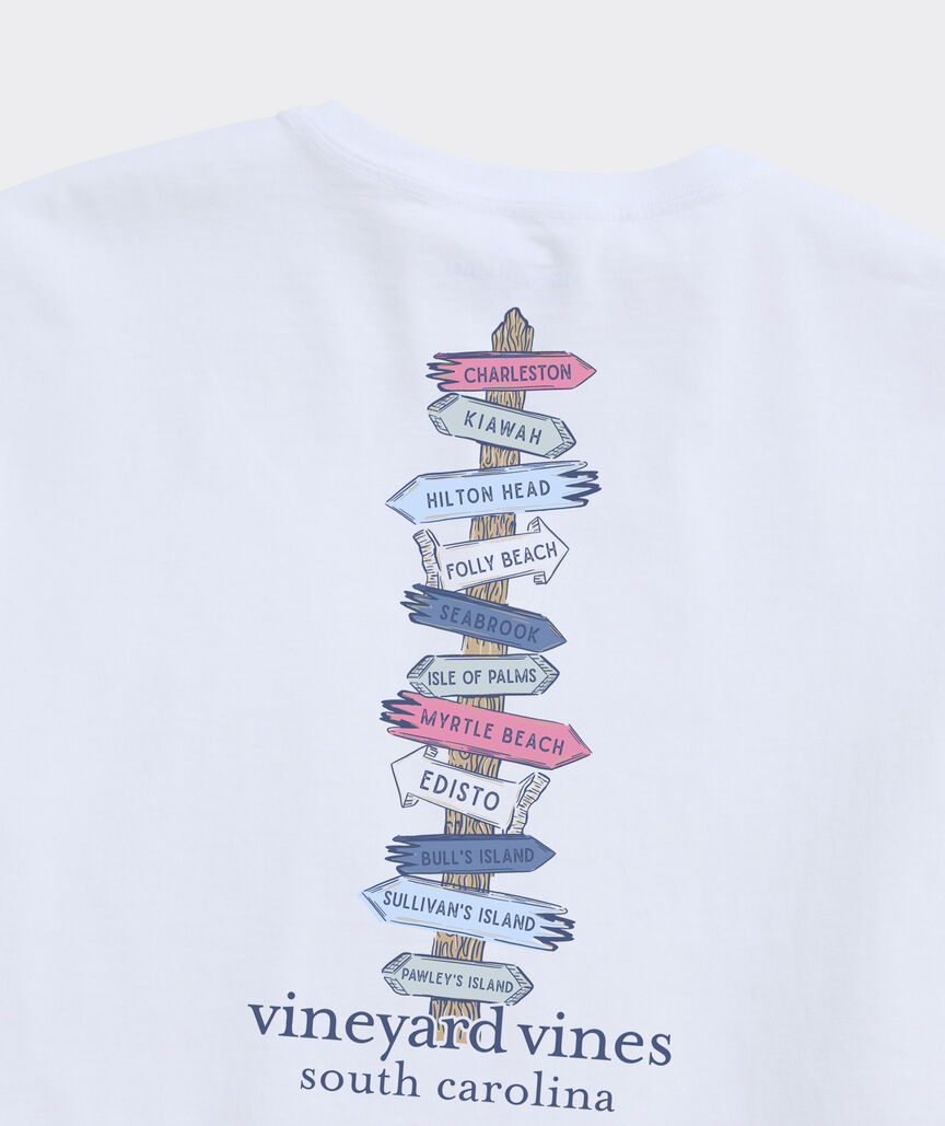 OUTLET South Carolina Beach Signs Short-Sleeve Pocket Tee