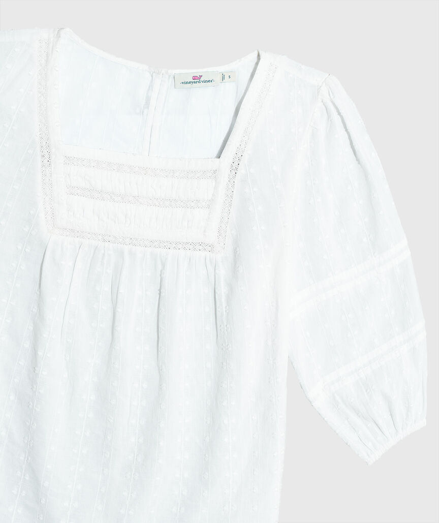 OUTLET Lace Trim Square Neck Top