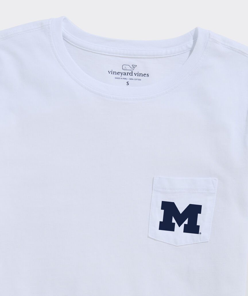 Women's University of Michigan Short-Sleeve Helmet Whale Pocket Tee