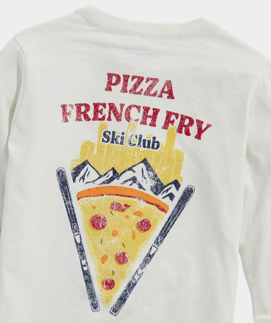 Boys' Pizza French Fry Ski Club Long-Sleeve Pocket Tee