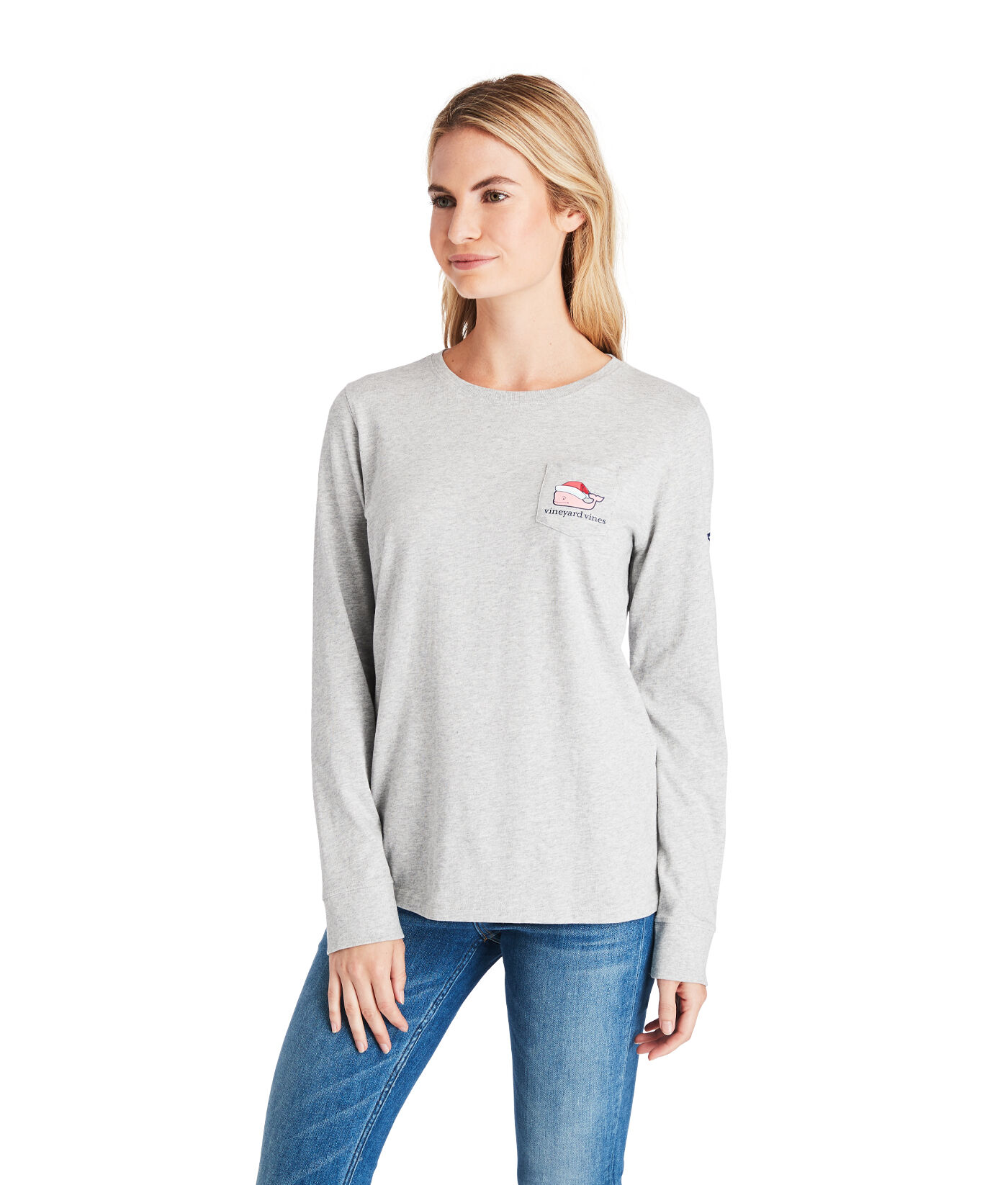 Shop Santa Whale Pocket Long-Sleeve Tee 