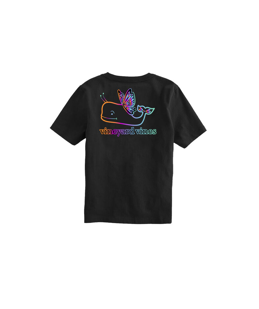 OUTLTE Girls' Foil Butterfly Whale Short-Sleeve Pocket Tee