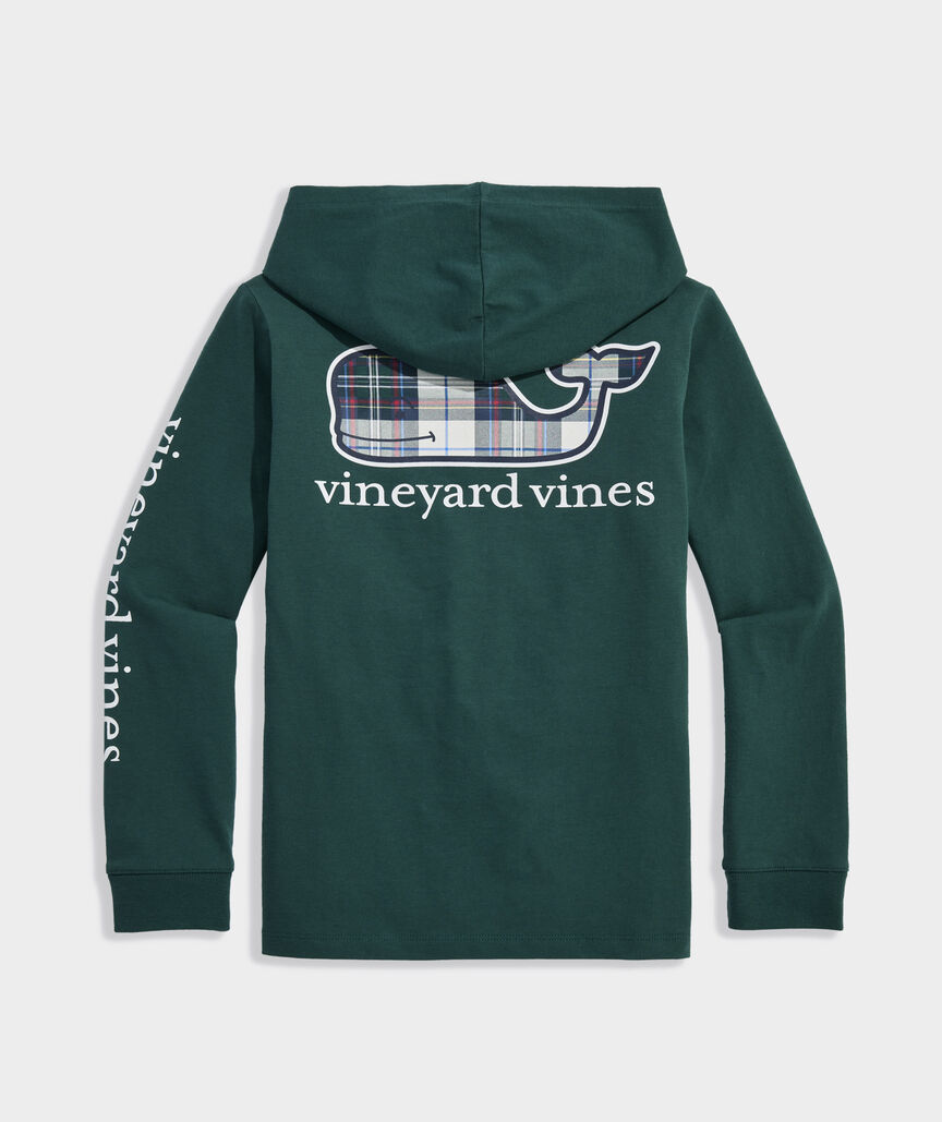 Boys' Plaid Whale Hoodie Tee