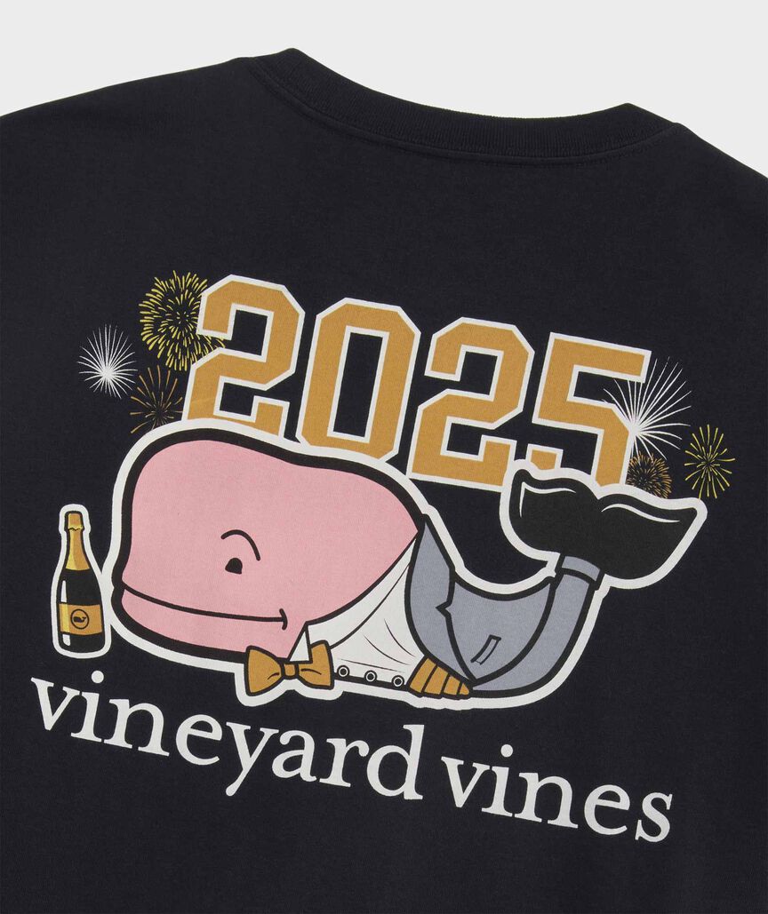 2025 New Year's Eve Whale Long-Sleeve Pocket Tee