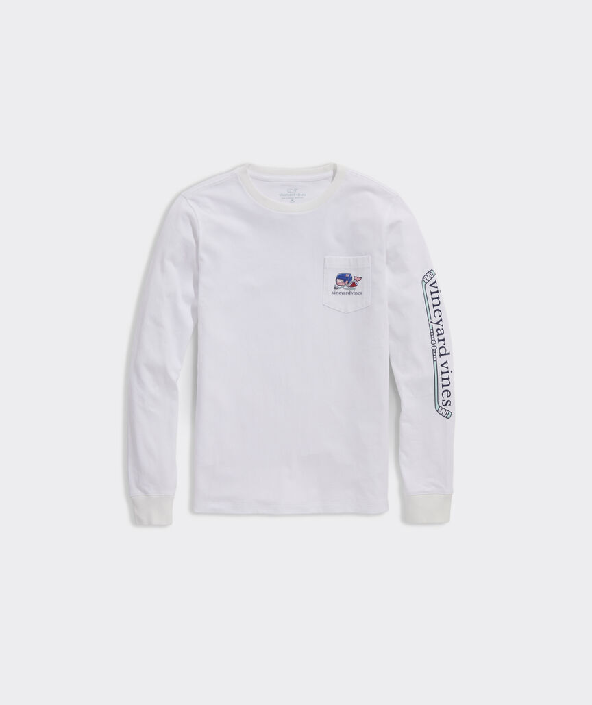 Boys' Pond Hockey Whale Long-Sleeve Pocket Tee