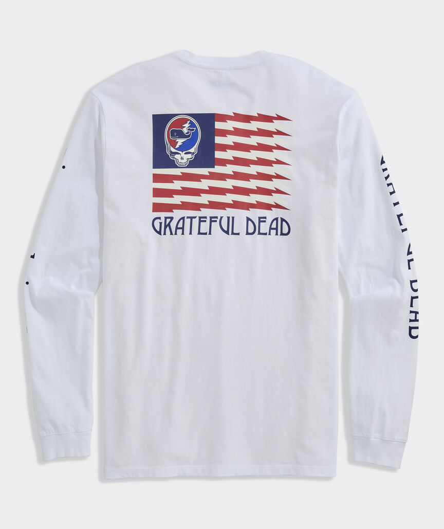 Grateful Dead x vineyard vines USA Flag Long-Sleeve Pocket Tee