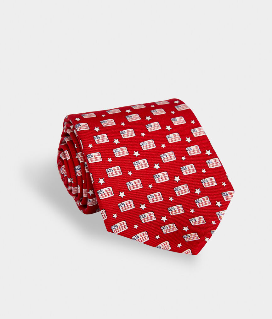 Flags & Stars Silk Tie