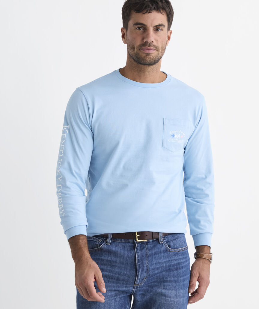 Kentucky Derby And They're Off Long-Sleeve Pocket Tee