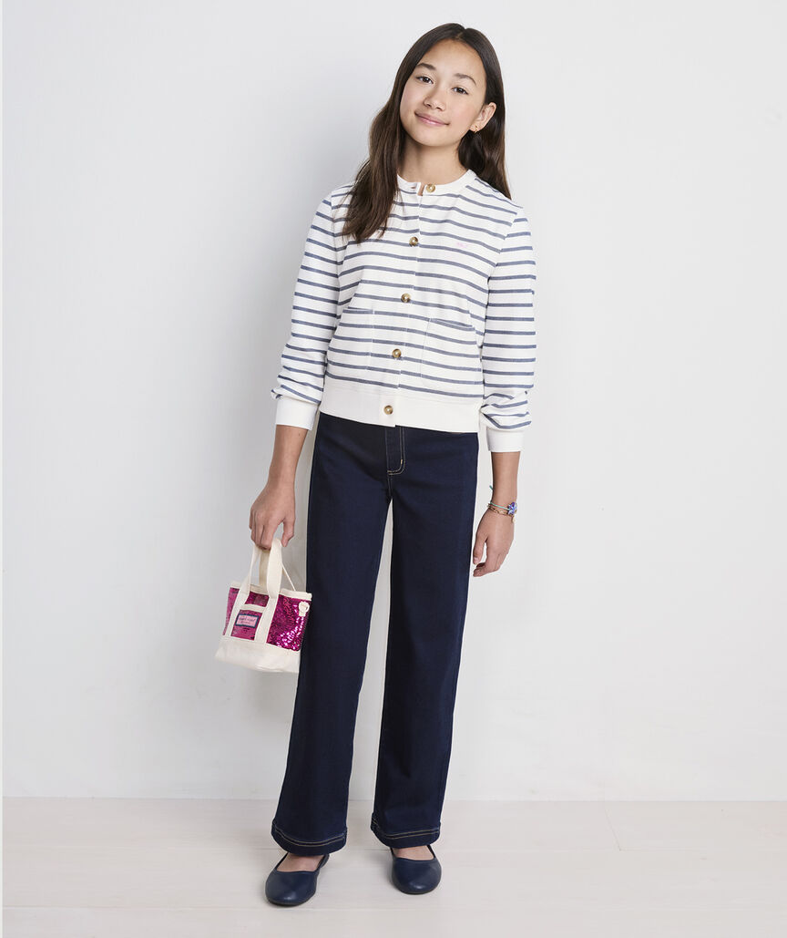 Girls' Wide-Leg Stretch Jeans